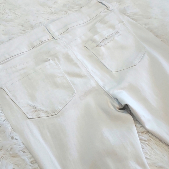 Indigo Rein white jeans distressed ankle size 3 - Picture 7 of 9